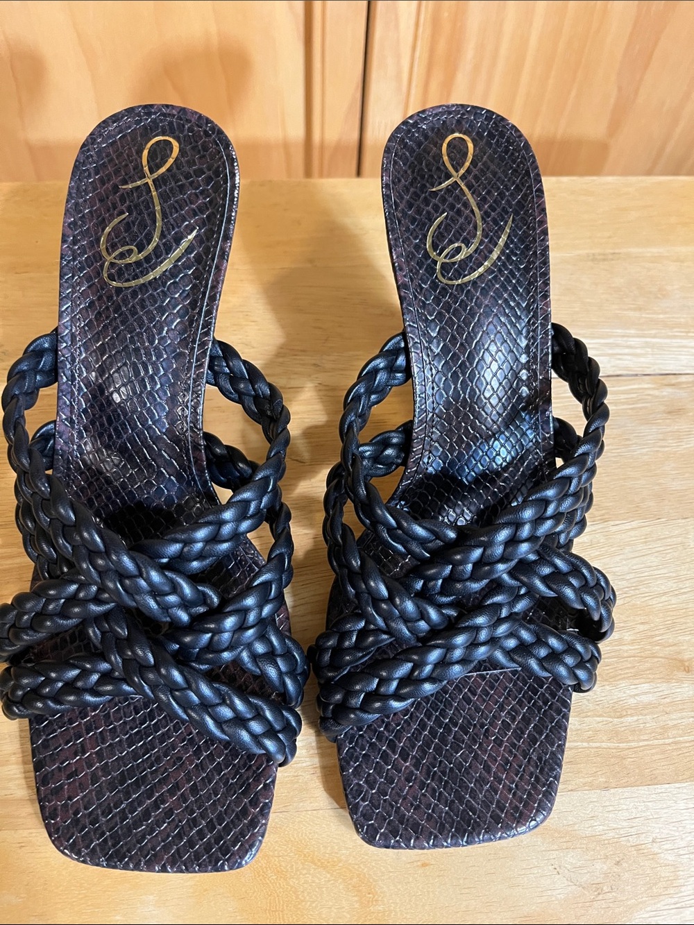 Sam Edelman Black Braided Slide Heels